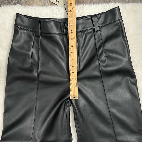 Zara | Pants & Jumpsuits | Zara Francoise Full Length Straight Leg Faux Leather Pants Size Large 